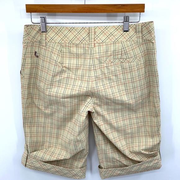 LOLE Khaki Plaid Roll Bermuda Outdoor Active Golf Shorts 10 - Picture 3 of 6